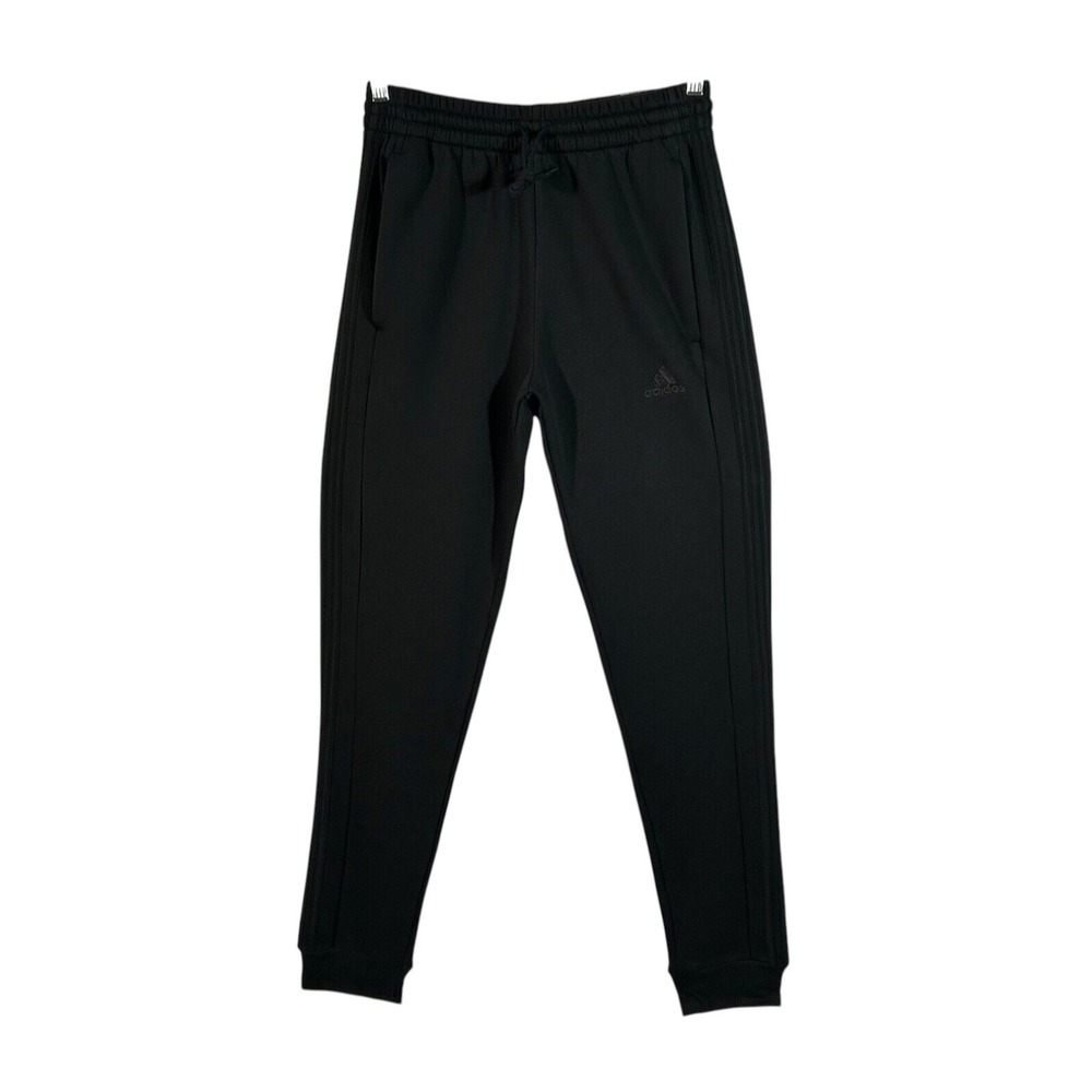 Adidas Mens Fleece Sweat Pants Size MT2 (30x34")Black Regular Fit Tapered Leg